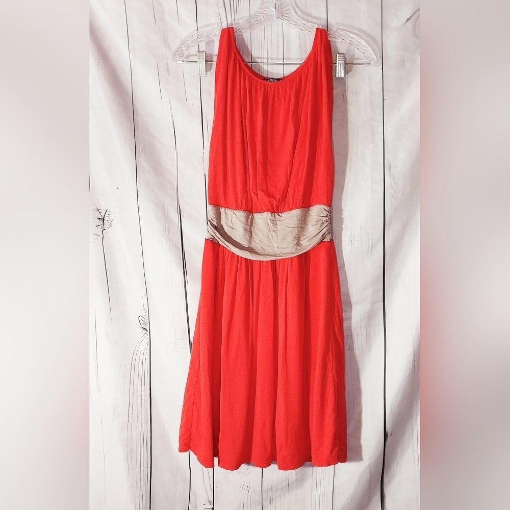 Express Sleeveless Fit & Flare Rouched Waist Band